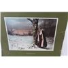 Image 4 : Vintage Print of Woman - Signed Water Color - Painting of Woman & Child