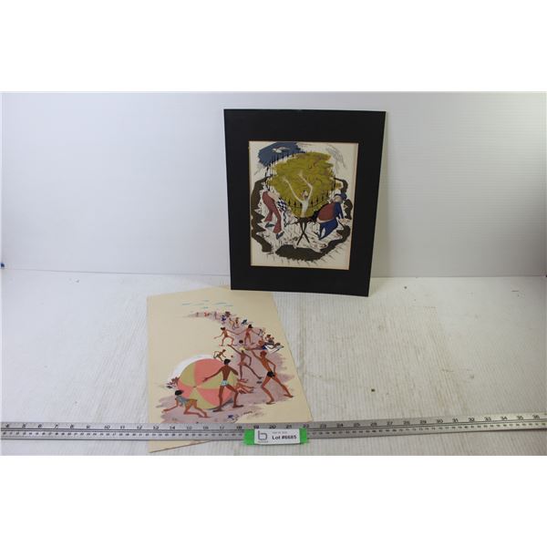 (2) Water Color Paintings