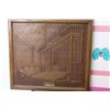 Image 2 : Wood Carved Picture - Print in Pink Frame - Photo Holder