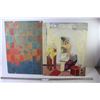 Image 1 : (2) Abstract Paintings on Wood Paneling (18" x 22") (15 1/2" x 22 1/2")