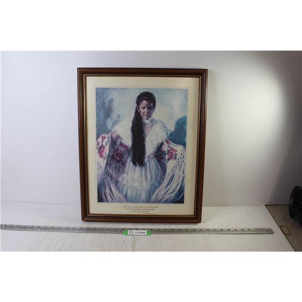 Print of Woman in Dress & Shawl (17 3/4" x 22 1/4")