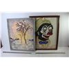 Image 1 : (2) Framed Painting of Clown (16 3/4" x 21") - Framed Oil Painting (17 1/2" x 23 3/4" - done w/knive