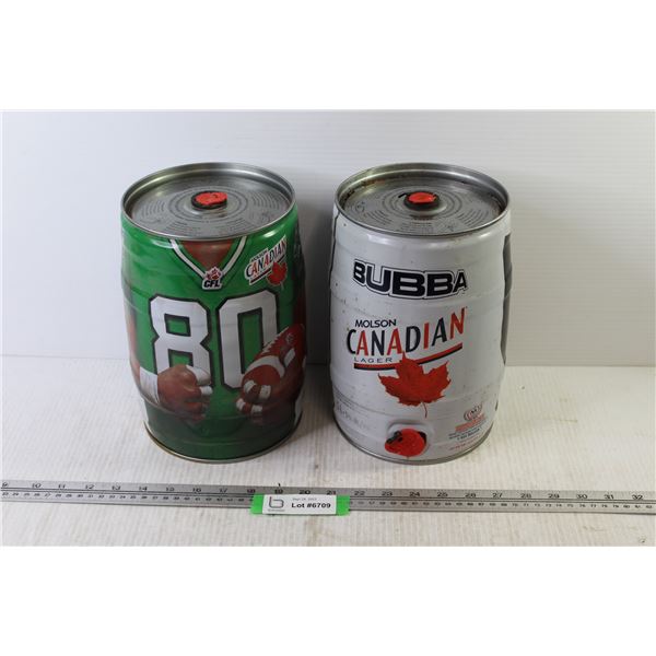 (2) 5L Molson Canadian Empty Bubba Kegs