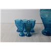 Image 3 : Blue Glass Decanter Set