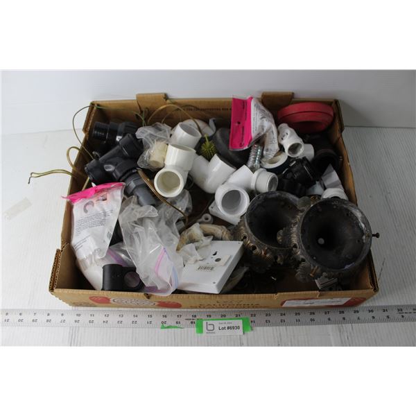 Box of Assorted Plumbing Supplies