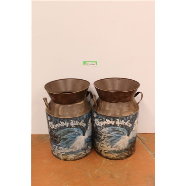 * (2) Decorative Milk Cans