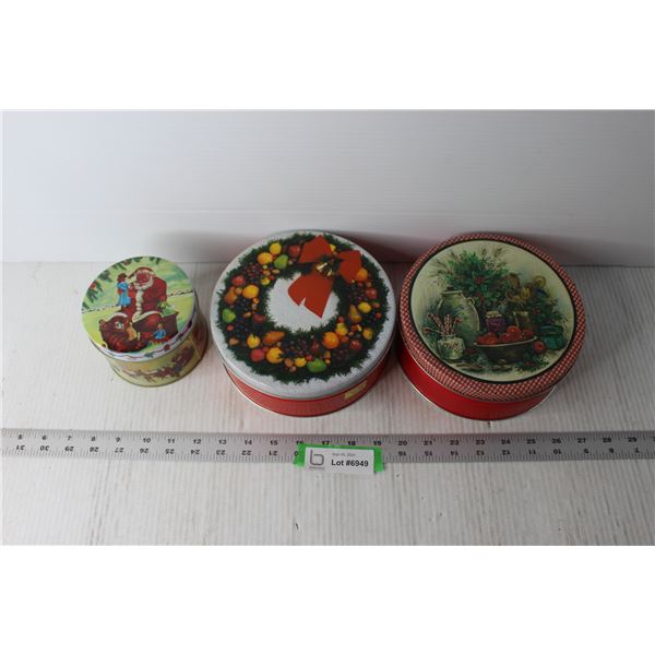 (3) Christmas Stacking and Non Stacking Tins