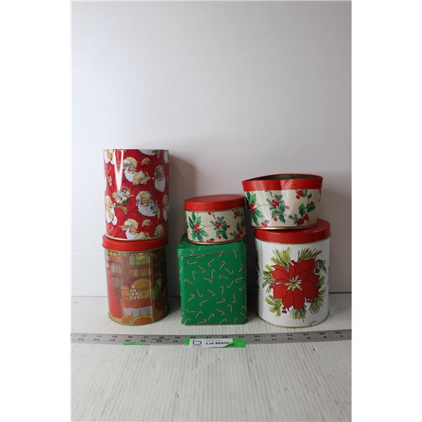 (6) Christmas Stacking and Non Stacking Tins