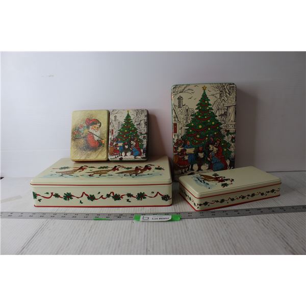 Vintage Christmas Stacking Tins