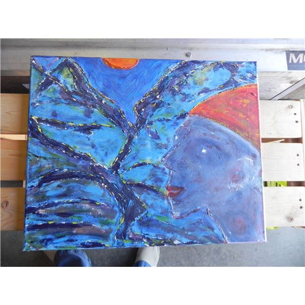 EDMONTON ARTIST PAINTING ON CANVAS