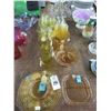 Image 1 : Assorted Vintage Amber & Yellow Glass Dishes & Cups