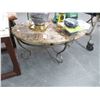 Image 1 : Oval Bow Granite Top Iron Base Coffee Table