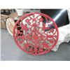 Image 1 : Ornate Red Carved Round Wall Art, Sony Approx. 40" TV