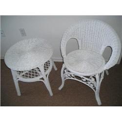 Wicker Chair and Table