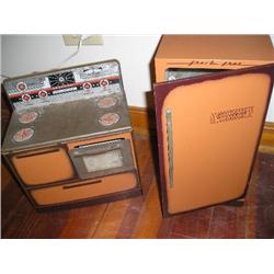 Child's chair and refrigerator