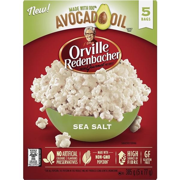 NEW 5 PACK ORVILLE SEA SALT WITH AVOCADO OIL