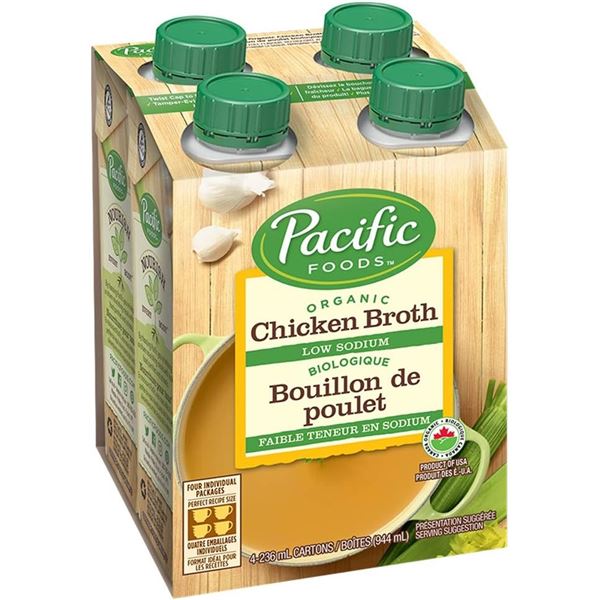 NEW PACIFIC FOODS 4 PACK OF ORGANIC CHICKEN BROTH