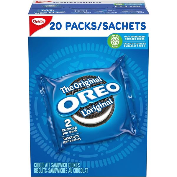 NEW BOX OF CHRISTIE 20 PACKS OF OREO COOKIES