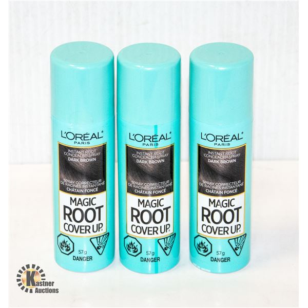 NEW 3 BOTTLES OF 57G LOREAL PARIS MAGIC ROOT COVER