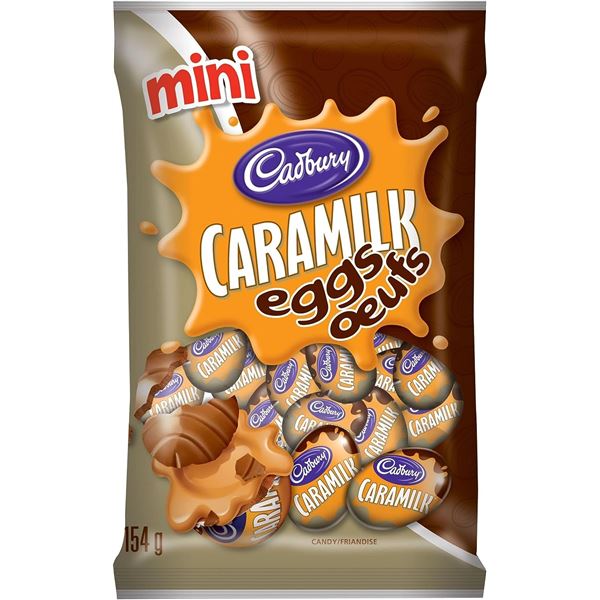 NEW 4 BAGS OF CADBURY MINI CARAMILK EGGS 154G BAGS