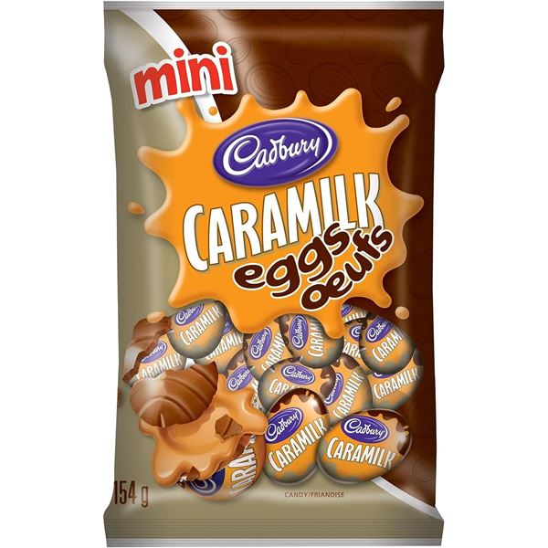 NEW 4 BAGS OF CADBURY MINI CARAMILK EGGS 154G BAGS