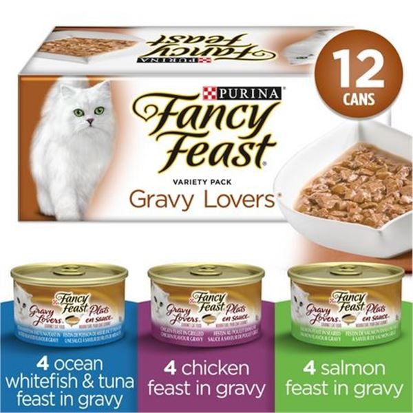 NEW CASE OF 12 PURINA  FANCY FEAST GRAVY LOVERS