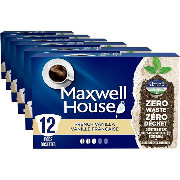 NEW CASE OF 6 BOXES OF MAXWELL HOUSE FRENCH VANILA