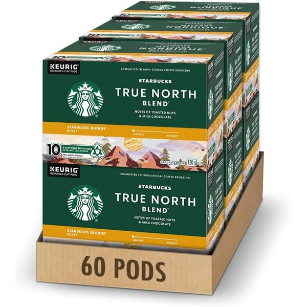 NEW CASE OF 6 BOXES OF STARBUCKS TRUE NORTH COFFEE