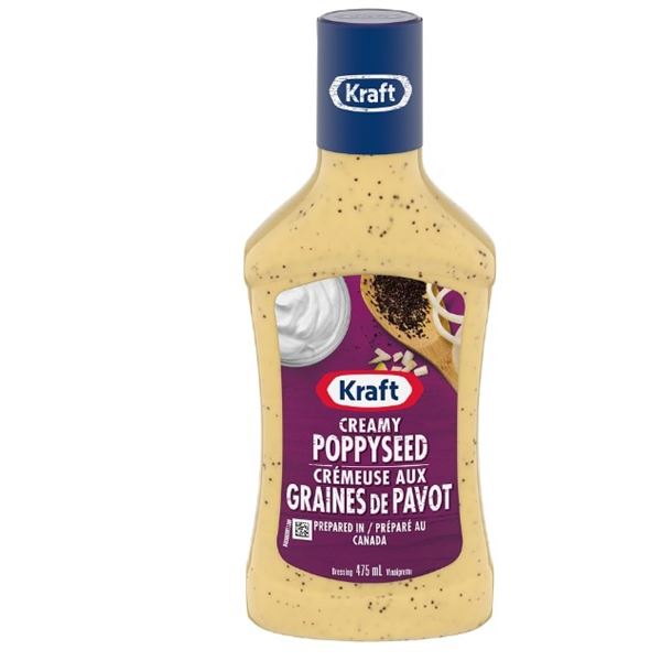 5 BOTTLES OF KRAFT CREAMY POPPYSEED DRESSING 475ML