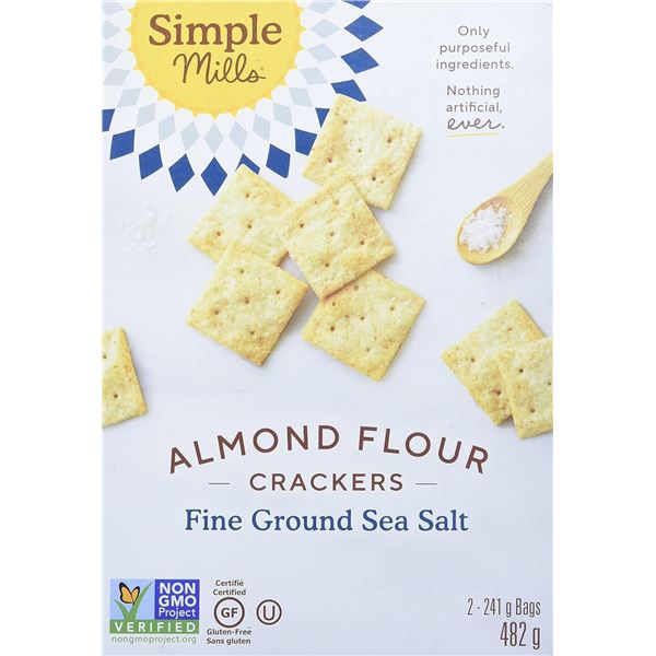 NEW BOX OF SIMPLE MILLS ALMOND FLOUR CRACKERS WITH