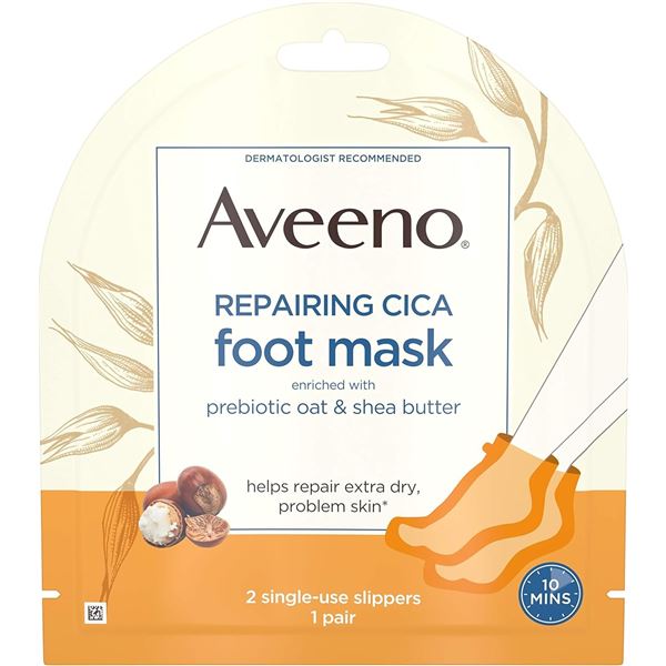 NEW 2 PACKS OF AVEENO REPAIRING CICA FOOT MASK