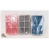 Image 1 : NEW 3 PACK OF MULTICOLORED ICE CUBE TRAY BOXES