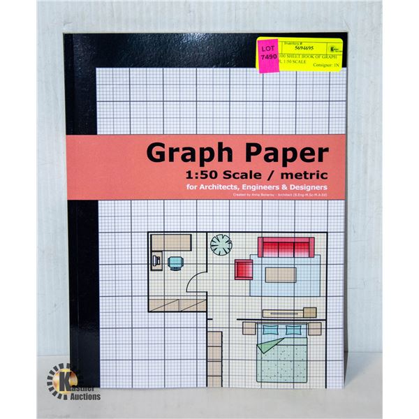 NEW 100 SHEET BOOK OF GRAPH PAPER, 1:50 SCALE