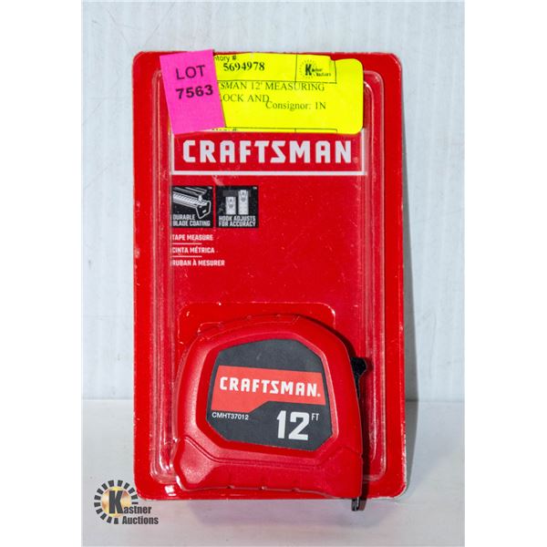 NEW CRAFTSMAN 12' MEASURING TAPE WITH LOCK AND