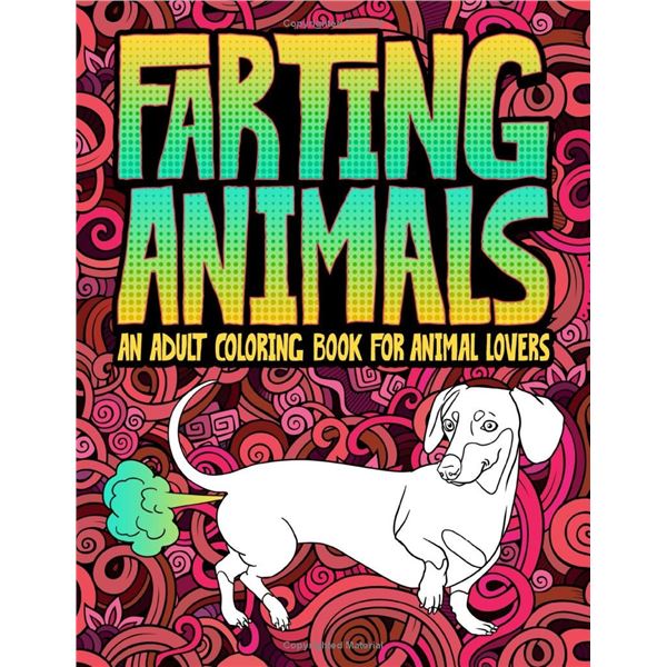 NEW FARTING ANIMALS ADULT COLOURING BOOK