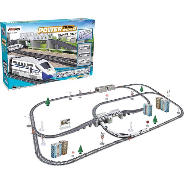 NEW POWERWORLD TRAIN SET - 86PCS ELECTRIC TRAIN