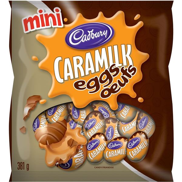 2 NEW BAGS OF CADBURY CARAMILK EGGS 381G PER BAG