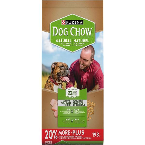 NEW 19.3KG BAG OF PURINA DOG CHOW DRY DOG FOOD