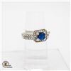 Image 1 : #258-TWO PIECE SET W. 1 CT BLUE CUBIC ZIRCONIA W.