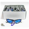 Image 1 : 12 PAIRS OF BLACK WITH BLUE LENS SPORT SUNGLASSES