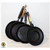 4 CAST IRON PANS