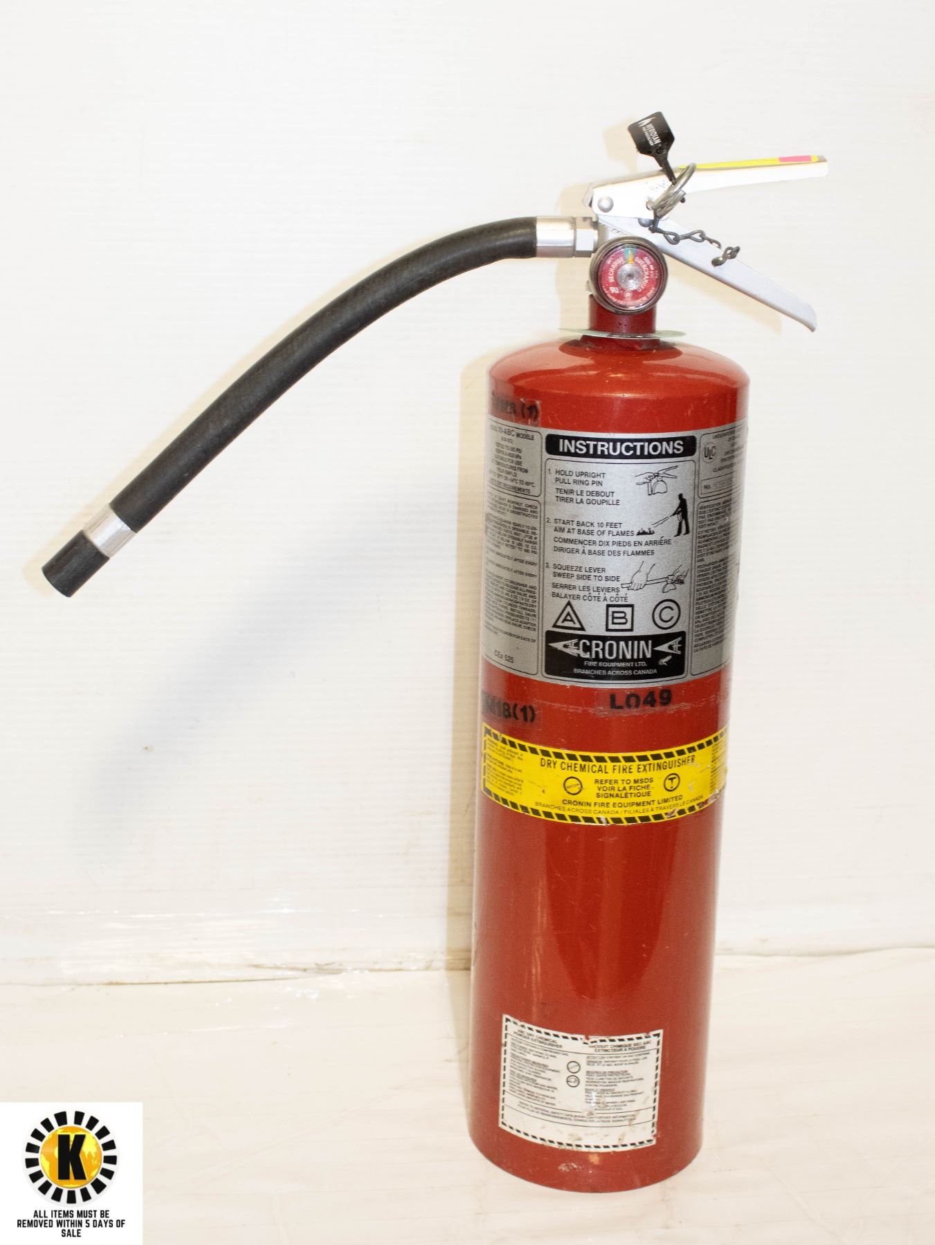 Fire Extengu 20 LB FULLY CHARGED & CERTIFIED FIRE EXTINGUISHER