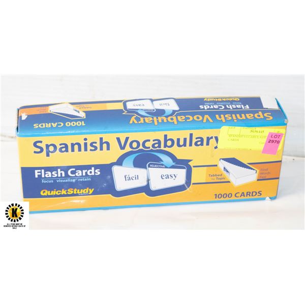 SPANISH VOCABULARY FLASH CARDS