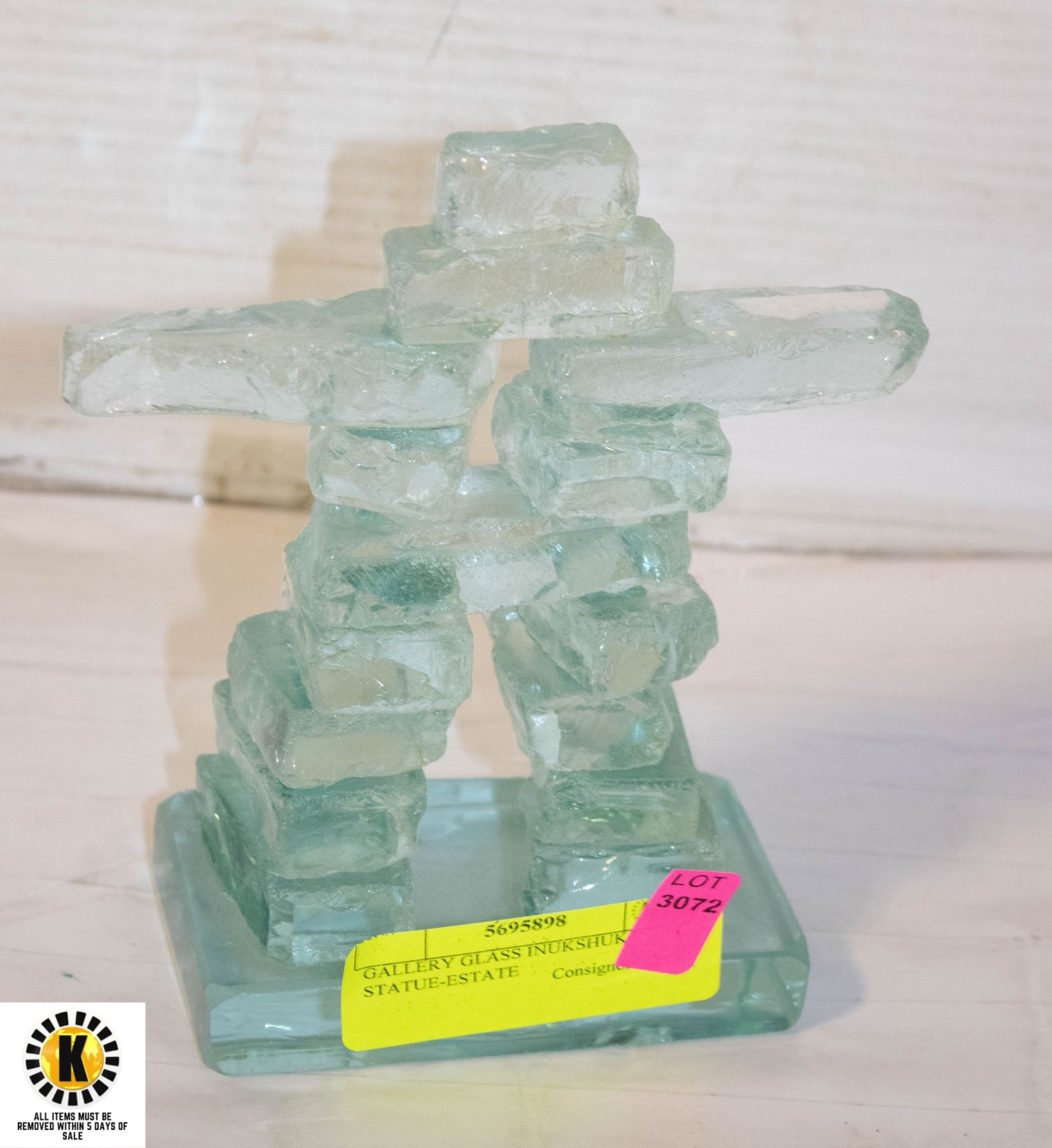 Glass Inukshuk GALLERY GLASS INUKSHUK STATUE-ESTATE