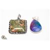 Image 1 : #70-NATURAL RAINBOW SOLAR QZ MOOKAITE  PENDANT