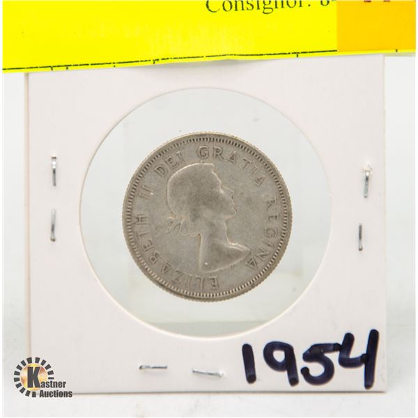1954 CANADIAN QUARTER SILVER