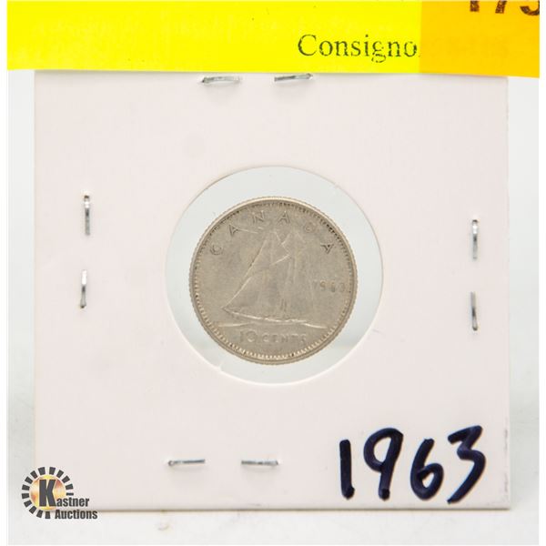 1963 CANADIAN DIME SILVER