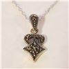 JP1013-322 SILVER MARCASITE NECKLACE