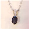 JP1013-302 SILVER SAPPHIRE NECKLACE