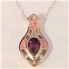 Image 1 : JP1013-303 SILVER AMETHYST CZ NECKLACE